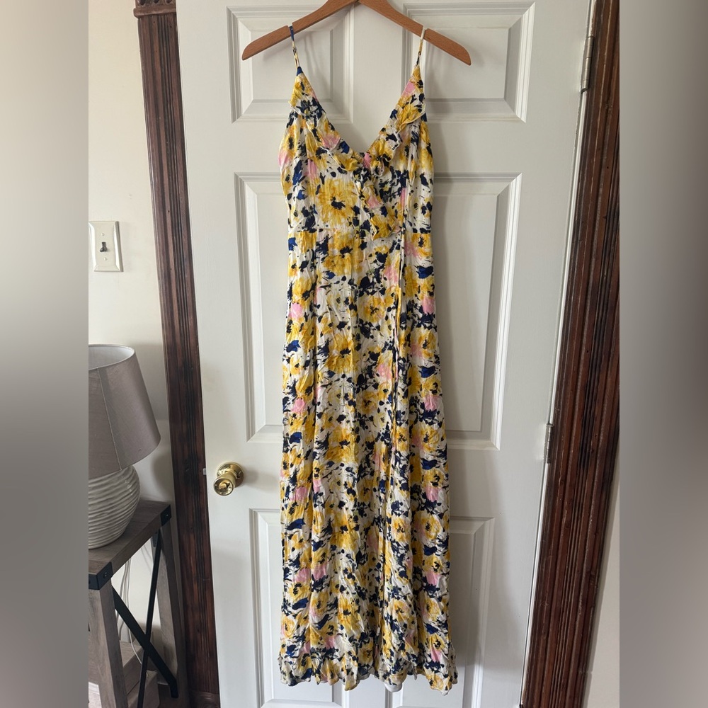 Lulu's Yellow Maxi Sundress Spaghetti Strap